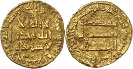 Temp. of al-Mansûr, 136-158 H./754-775 AD. 

Gold Dinar 137 H., no mint. 4,25g. Lowick 187; Artuk IAM 137; Kazan 61.

Rough surface,.About very fine.
...