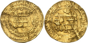 al-Râdî billâh, 322-329 H./924-940 AD. 

Gold Dinar 328 H., Nasîbîn. 3,89g. Bernardi 285Hg = Levy/Mitchell, Ramlah Hoard 38; Album 254.2. 

Of the hig...