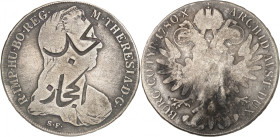 Maria Theresia, 1740-1780 AD.

Silver Taler 1780, Günzburg, immobilized 19/20th century strike with countermark “Najd” and “al-Hijâz”. 26,98g. KM Heja...