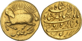 Nûr ad-Dîn Muhammad Jahângîr, 1014-1037 H./1605-1627 AD. 

Gold zodiacal Mohur, constellation of Varak/Mesha (Aries - the Ram, March - April), 1028 H....