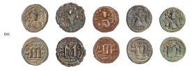 Arab-Byzantine coins. 

Lot of 207 AE coins mostly with indications of mints in Syria Ba’labakk, Dimashq and Pseudo-Damascus, Hims, ‘Ammân (“Ba’d”) on...