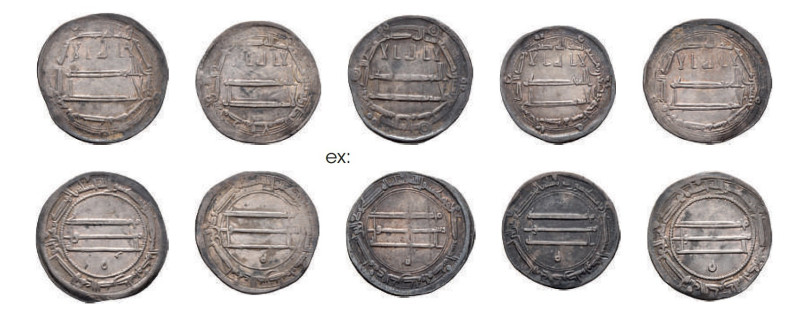 Abbasids. 

Lot of 117 silver Dirhams 187-193 H., mainly Madînat al-salâm and al...
