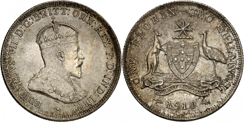 Edward VII, 1901-1910.

Florin 1910, London. Crowned bust right / Arms. 11,31g. ...