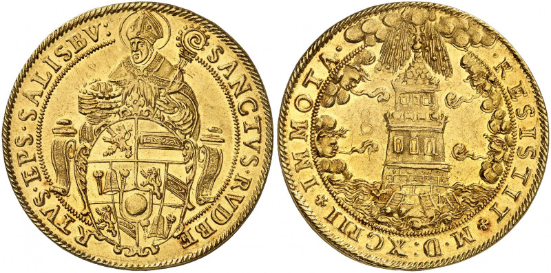 Salzburg, Wolf Dietrich von Raitenau, 1587-1612.

8 Ducats 1593, Salzburg. Sai...