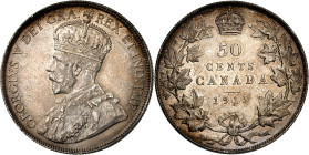 George V, 1910-1936.

50 Cents 1919. Crowned bust left / Denomination and date within wreath, crown above. 11,65g. KM 19.

NGC MS62. (2160362-050)