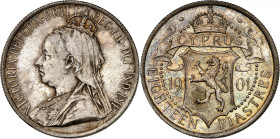 British Colony , Victoria, 1837-1901.

18 Piastres 1901, London. Crowned and veiled bust left / Crowned arms, date and denomination. 11,30g. KM 7.
...