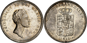 Frederik VI, 1808-1839.

Rigsbankdaler 1813 MF, Copenhagen. Bust right / Crowned arms, denomination and date. 14,42g. KM 683.3.

NGC MS64 (highest...