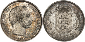 Christian IX, 1863-1906.

PROOF 2 Kroner 1897 VBP, Copenhagen. Bust right, date below / Crowned arms, denomination below. 15,00g. KM 798.2.

NGC P...