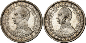 Frederik VIII, 1906-1912.

2 Kroner 1906, Copenhagen. Bust of Frederik VIII left, date below / Bust of Christian IX, denomination below. 15,02g. KM ...