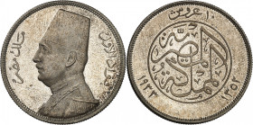 Kingdom of Egypt, Fuad I, AH1341-1355 (1922-1936).

PROOF 10 Piastres AH1352-1933. Bust left / Denomination above center circle, dates below. 13,95g...