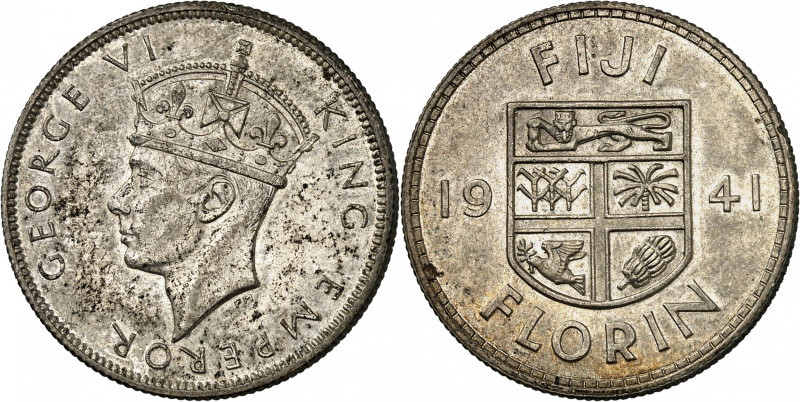 British Administration, George VI, 1936-1952.

1 Florin 1941. Crowned head lef...