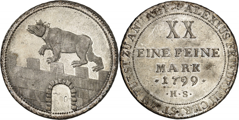 Anhalt-Bernburg, Alexius Friedrich Christian, 1796-1834.

2/3 Taler or 1/2 Kon...