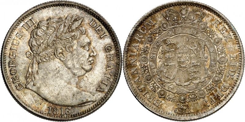 George III, 1760-1820.

Halfcrown 1816. Large laureate head right, date below ...