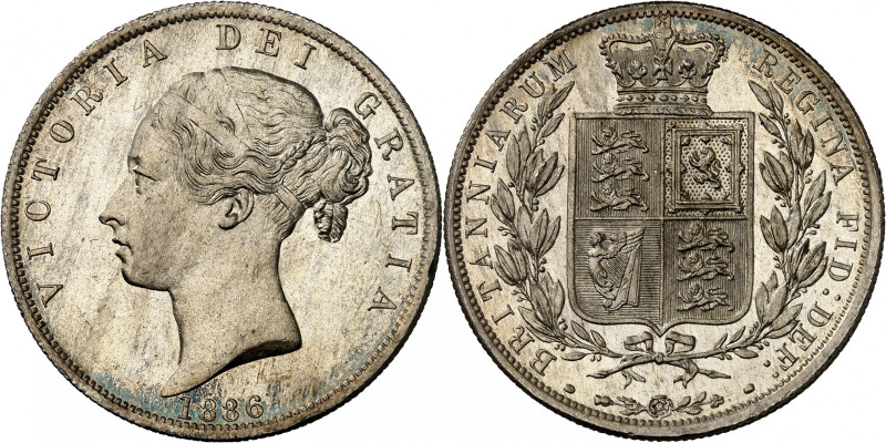 Victoria, 1837-1901.

Halfcrown 1846. Second young head left, date below / Cro...