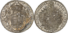 Maria Theresa, 1740-1780.

1/2 Taler 1772K EVM-D, Kremnitz. Angels holding crown above arms / Radiant Madonna and child. 13,99g. KM 385.1.

NGC AU...