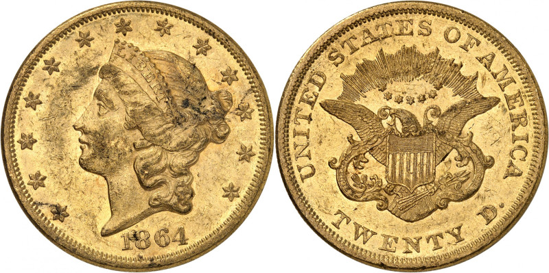 20 Dollars 1864. 33,42g. Fr. 169.

Rare in this condition. Good extremely fine...