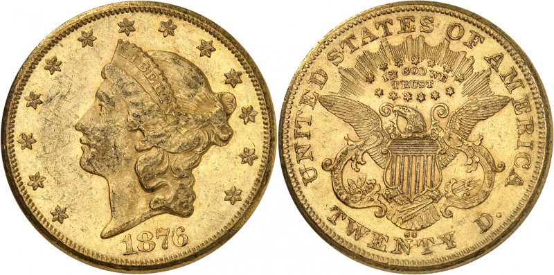 20 Dollars 1876 CC, Carson City. 33,42g. Fr. 176.

About extremely fine.