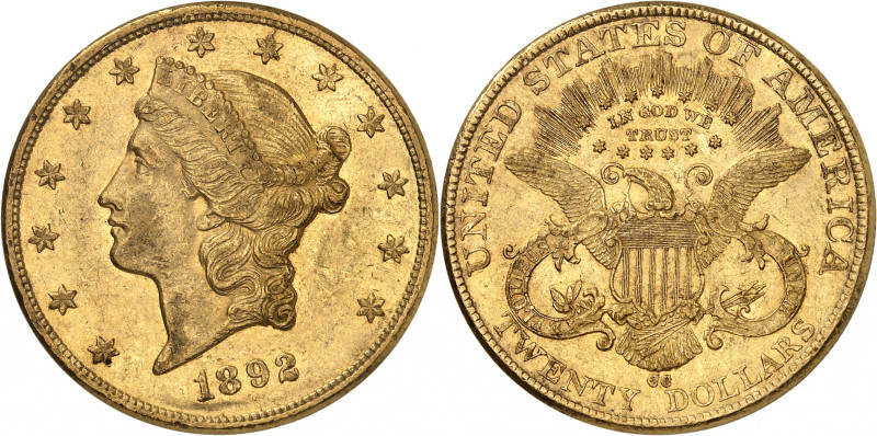 20 Dollars 1892 CC, Carson City. 33,43g. Fr. 176.

Good very fine.