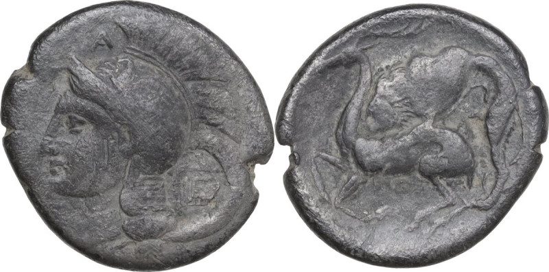 Greek Italy. Northern Lucania, Velia. AR Didrachm, c. 280 BC. Obv. Head of Athen...