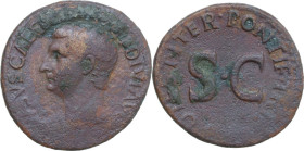 Drusus, son of Tiberius (died 23 AD). AE As, Rome mint, 22-23. Obv. DRVSVS CAESAR TI AVG F DIVI AVG N. Bare head left. Rev. PONTIF TRIBVN POTEST ITER....