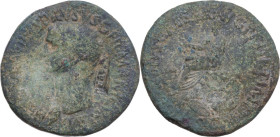 Nero Claudius Drusus (died in 9 AD). AE Sestertius, struck under Claudius, 50-54. Countermarked NCAPR. Obv. NERO CLAVDIVS DRVSVS GERMANICVS IMP. Bare ...