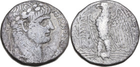 Nero (54 68). AR Tetradrachm. Antioch mint (Seleucis and Pieria). Dated RY 8 and year 110 of the Caesarian Era (AD 61/2). Obv. Laureate bust right, we...