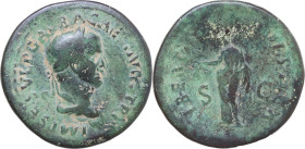 Galba (68-69). AE Sestertius, Rome mint, 68-69. Obv. IMP SER SVLP GALBA CAES AVG TR P. Laureate and draped bust right. Rev. LIBERTAS PVBLICA S C. Libe...