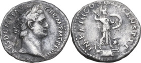 Domitian (81-96). AR Denarius, Rome mint, 88-89. Obv. IMP CAES DOMIT AVG GERM P M TR P VIII. Laureate head right. Rev. IMP XVIII COS XIIII CENS P P P....