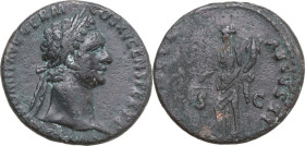 Domitian (81-96). AE As. Rome mint, 90-91. Obv. IMP CAES DOMIT AVG GERM COS XV CENS PER P P. Laureate head right. Rev. MONETA AVGVSTI / S - C. Moneta ...