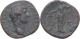 Hadrian (117-138). AE Sestertius, Rome mint, 137-138. Obv. HADRIANVS AVG COS III P P. Laureate head right. Rev. AEQVITAS AVG // S C (in field). Aequit...