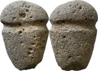 NATIVE AMERICAN STONE AXE American Archaic period, c. 9000-2700 years ago. Large stone axe with groove around the midsection. Dimensions: 175 x 119 x ...