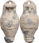 'GROMA' AMPHORA WEIGHT Roman period, 1st - 4th century AD. Decorated weight in the shape of amphora with suspension loop. Height: 39 mm Weight: 28.27 ...