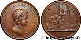 LOUIS XIV "THE SUN KING"
Type : Prise de Courtrai, Bergues et Mardyck 
Date : 1646 
Metal : copper 
Diameter : 41  mm
Engraver : MAUGER Jean (1648-171...