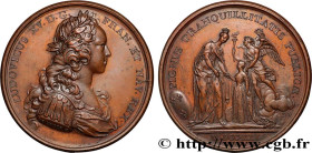 LOUIS XV THE BELOVED
Type : Médaille, Projet de mariage entre Louis XV et l’Infante d’Espagne 
Date : 1721 
Metal : copper 
Diameter : 41  mm
Engraver...