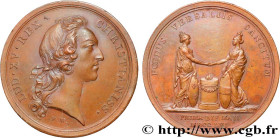 LOUIS XV THE BELOVED
Type : Médaille, Alliance avec l’Autriche 
Date : 1756 
Metal : copper 
Diameter : 41,5  mm
Weight : 36,45  g.
Edge : lisse 
Punc...