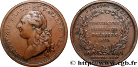 LOUIS XVI
Type : Médaille, États Généraux de la noblesse parisienne 
Date : 1789 
Metal : copper 
Diameter : 41,5  mm
Engraver : DUVIVIER Benjamin (17...