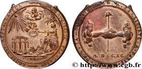 FRENCH CONSTITUTION - NATIONAL ASSEMBLY
Type : Médaille de la fédération 
Date : 1790 
Metal : bronze 
Diameter : 34  mm
Weight : 10,49  g.
Edge : lis...