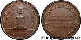 FRENCH CONSTITUTION - NATIONAL ASSEMBLY
Type : Médaille, Confédération des gardes nationaux du département de l’Orme 
Date : 1791 
Metal : bronze 
Dia...