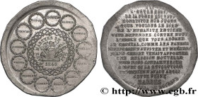 SECOND REPUBLIC
Type : Médaille, Aux martyrs du 15 mai 1848 
Date : 1848 
Metal : tin 
Diameter : 42,5  mm
Weight : 26,52  g.
Edge : lisse 
Puncheon :...