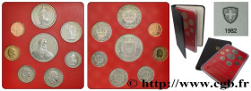 SWITZERLAND
Type : Série Proof 8 Monnaies 
Date : 1982 
Quantity minted : 10900 
Orientation dies : 6  h.
Commentary : Contient 8 monnaies : - 1 Centi...
