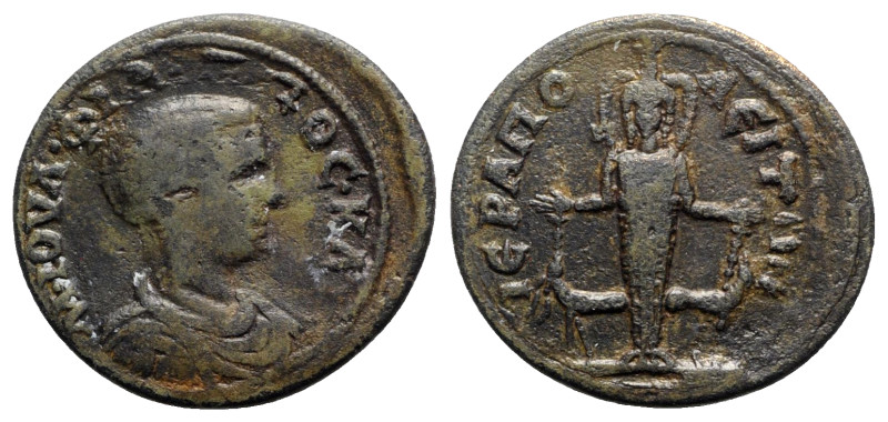 Philip II (Caesar, 244-247). Phrygia, Hierapolis. Æ (31mm, 9.50g, 6h). Bare-head...