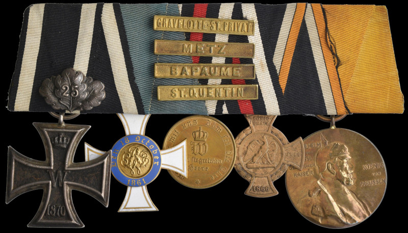 Germany, Prussia, Franco-Prussian War group of Five, Iron Cross 1870 with 25 Yea...
