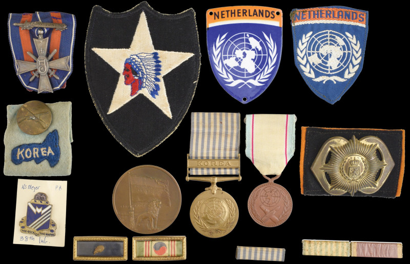Netherlands, Korean War Trio, Cross for Freedom and Justice, single clasp, Korea...