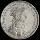 Relief of Gibraltar, 1783, in white metal, by J. C. Reich, bust of Admiral Elliott right, rev., a view of Gibraltar under bombardment, 44.4mm width, (...