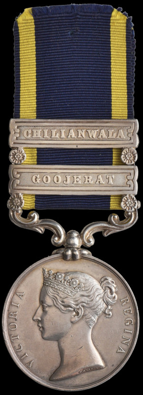 Punjab, 1848-49, 2 clasps, Chilianwala, Goojerat (J. Cole, 9th Lancers.), good v...