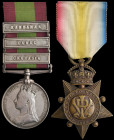 A Second Afghan War Pair awarded to Private Benjamin Emmett, 72nd (Seaforth) Highlanders, comprising: Afghanistan, 1878-80, 3 clasps, Charasia, Kabul,...
