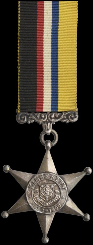 Kimberley Star, 1899-1902, in silver, bearing hallmarks for Birmingham and the d...