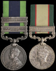 India General Service, 1908-35, 2 clasps, Afghanistan N.W.F. 1919, Waziristan 1921-24 (4331 Sepoy Gurditt Singh. 90 Punjabis.), dark old tone, very fi...