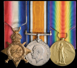 A Scarce Great War Trio awarded to Private Alfred P. Goddard, 2nd Battalion, Rhodesia Regiment, comprising: 1914-15 Star (963 Pte. A. P. Goddard. 2 – ...