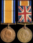 British War Medals (2), 1914-1919, in bronze (6240 N. Mercieca. Maltese L.C.), and (5158 Muleteer Macedonian Mule C.), with unofficial ‘Union Jack’ de...
